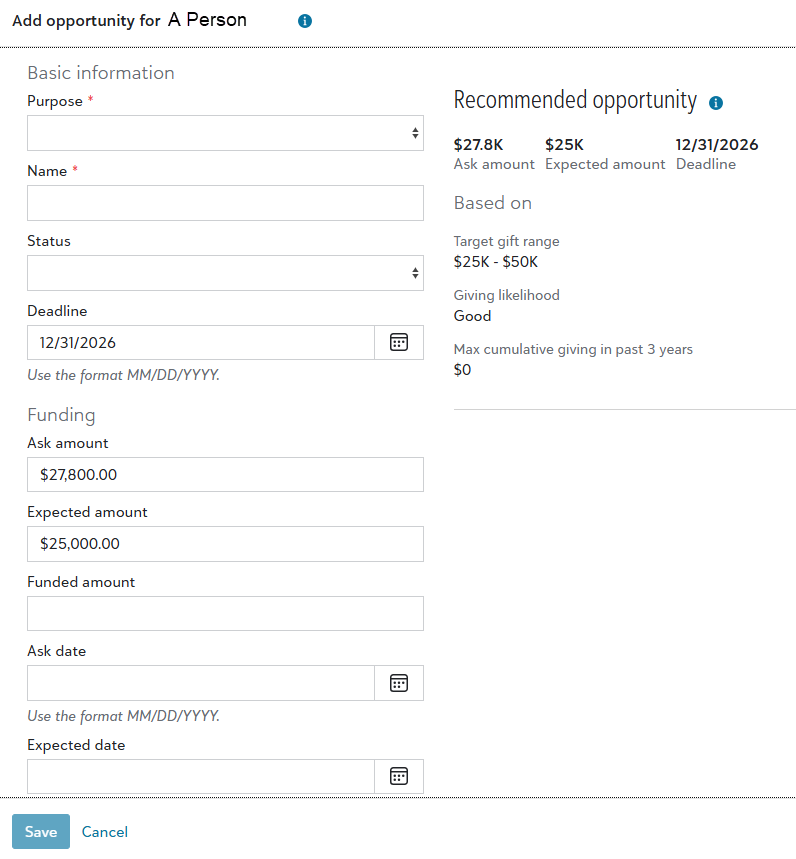 Optimized opportunity