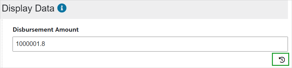 Display data for disbursement