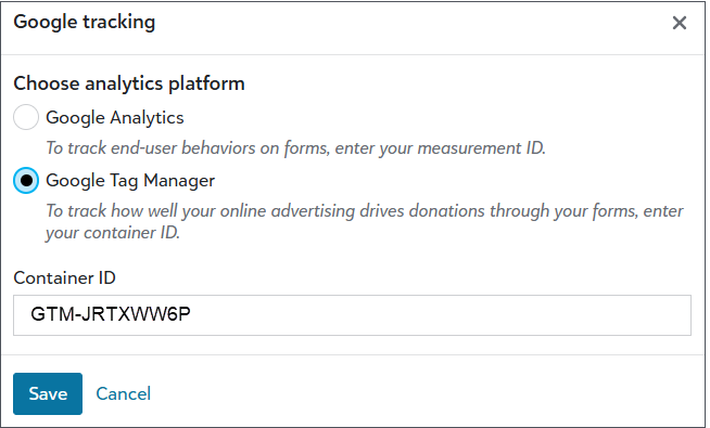 Use Google Analytics or Google Tag Manager to track donation forms.